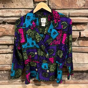 Vintage Popovitch Double Breasted Multicolor Blazer